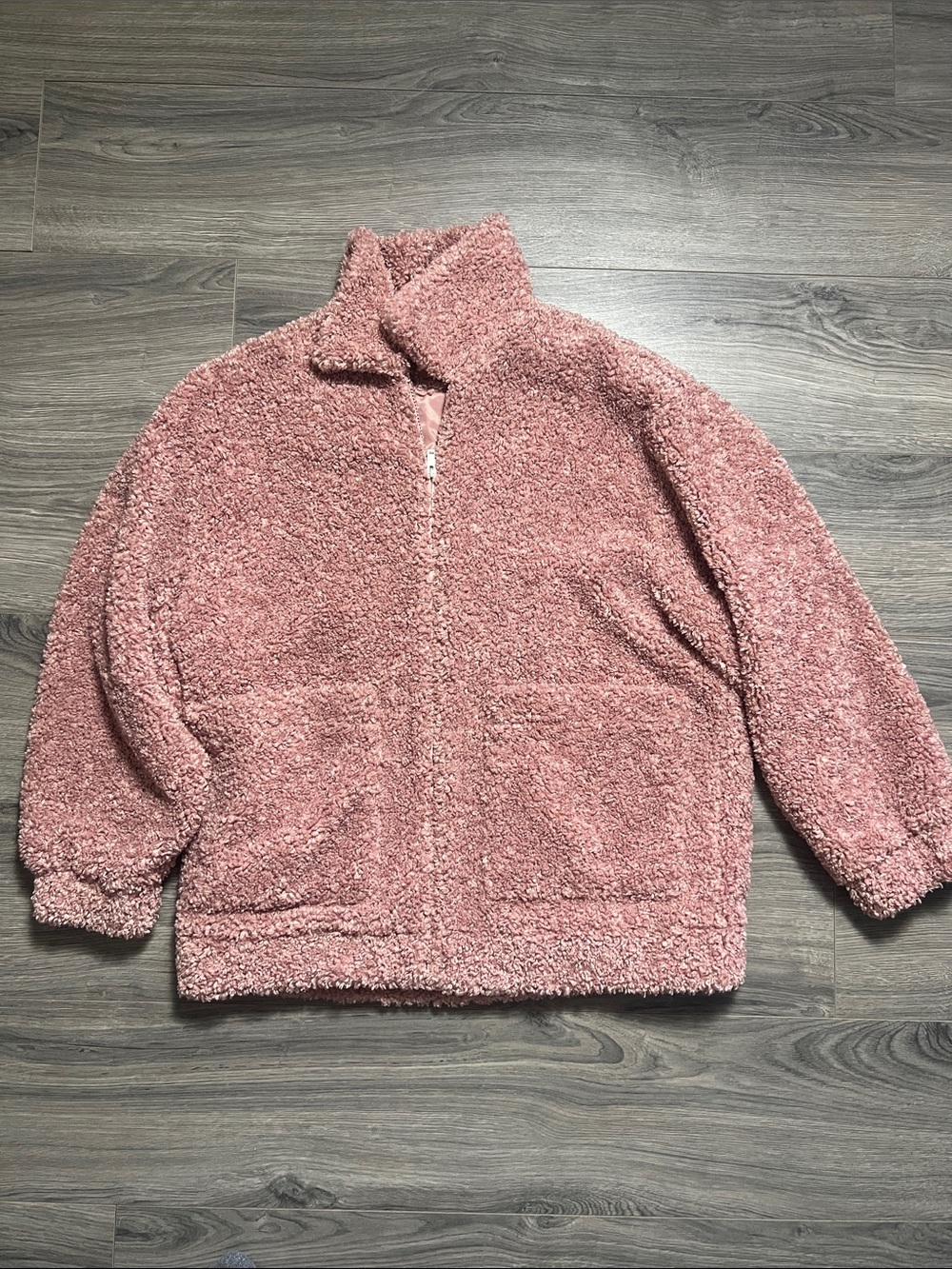 UGG Cozy Pink Sherpa Zip-Up Jacket